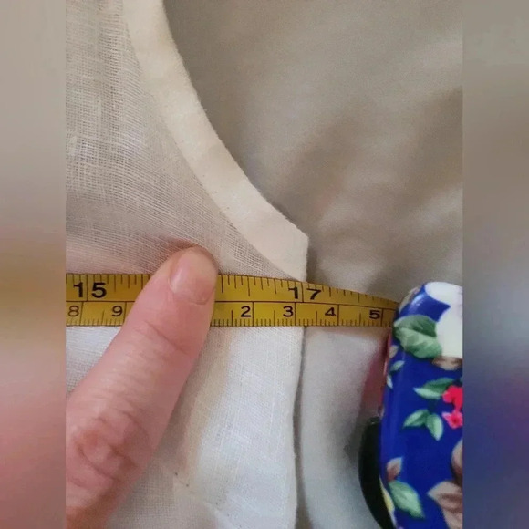 M | Sleeveless linen dress with crochet detailing, Size S - Picture 9 of 10